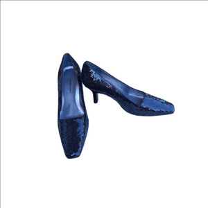 🔥Valerie Stevens Black Sequin Heels Size 7.5 NEW